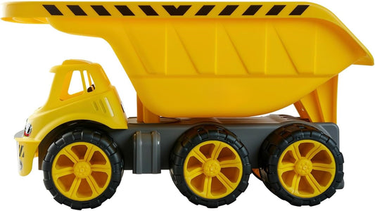 Gelber Mega Kipper mit großer 13l Kippmulde und 6 Reifen