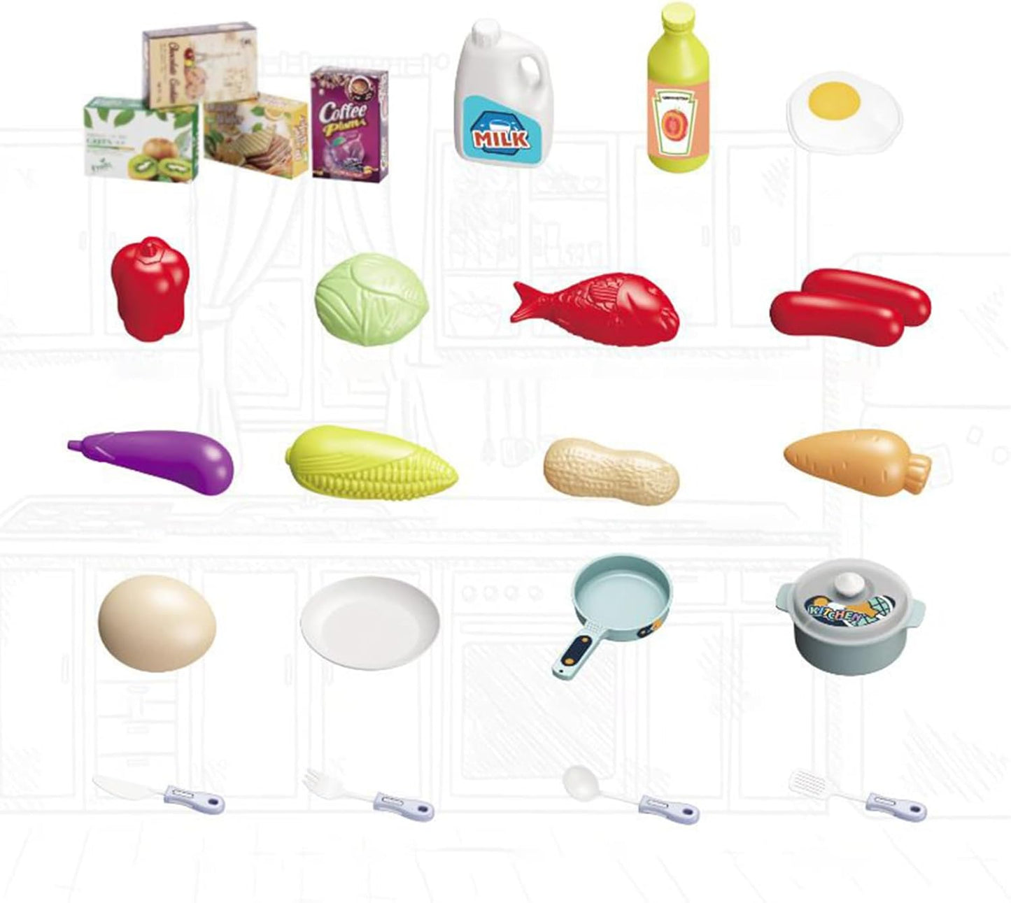 Pink Kitchen Spielküche mit 24 Teilen