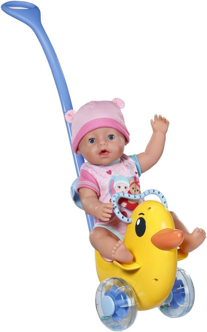 Schiebewagen - Ente mit Lenkstange auf Rädern