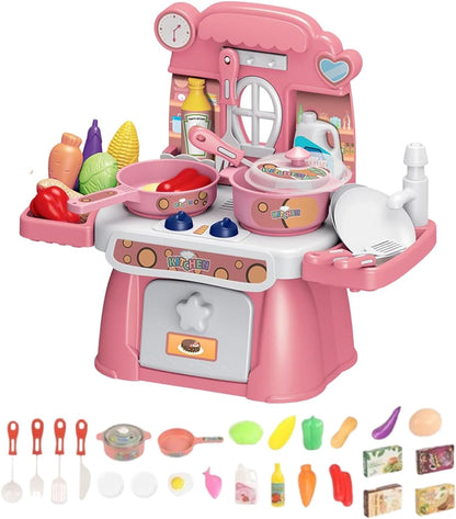 Pink Kitchen Spielküche mit 24 Teilen