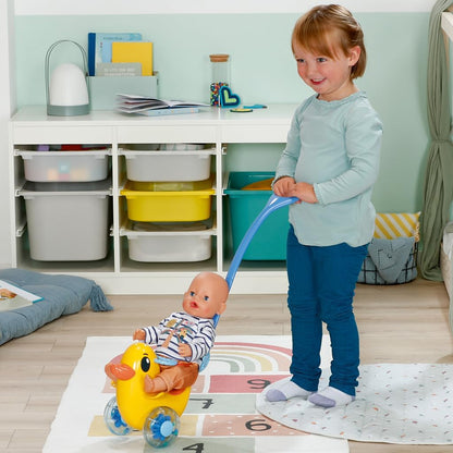 Schiebewagen - Ente mit Lenkstange auf Rädern