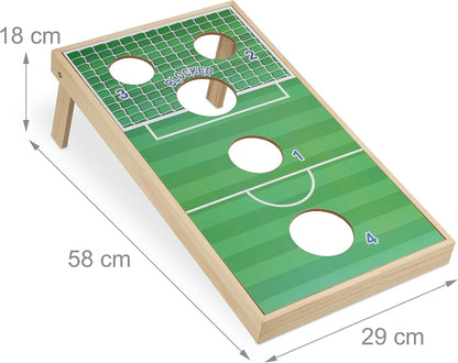 Cornhole Set mit 10 Sandsäcken - Fußball Theme
