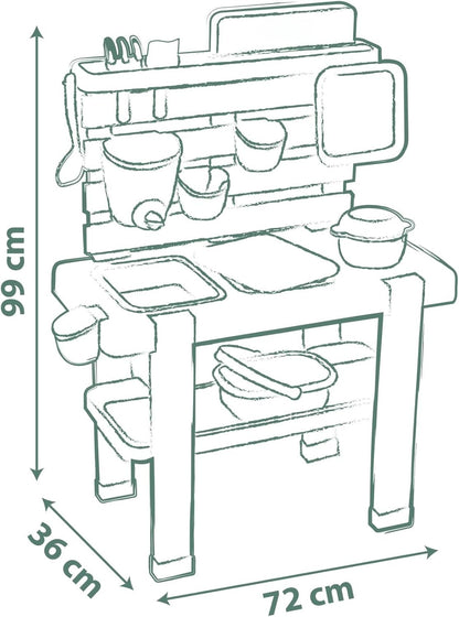 Matschküche für Kinder mit 11 Zubehörteilen