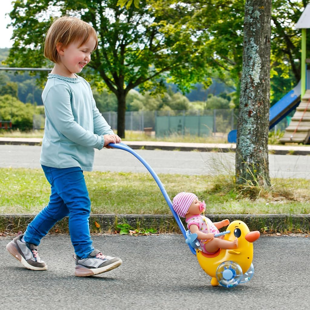 Schiebewagen - Ente mit Lenkstange auf Rädern