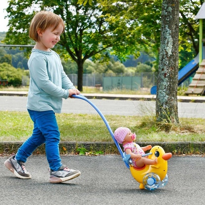 Schiebewagen - Ente mit Lenkstange auf Rädern