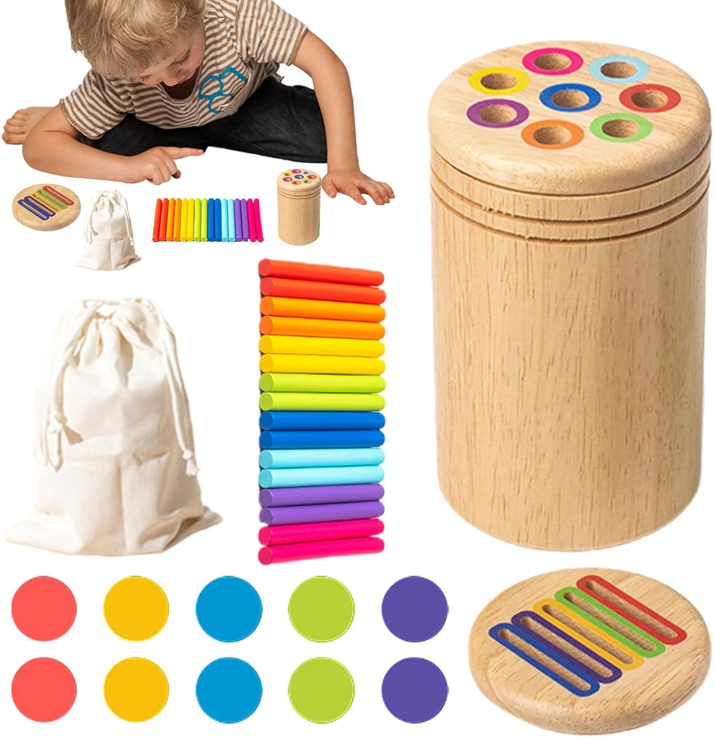 Farbiges Koordinierungsspielzeugset