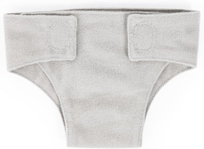 Babypuppe mit  4 Stoffwindeln in Rosa, Weiß, Grau und Rot